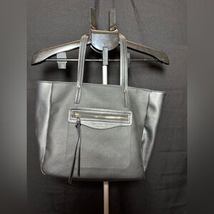 London Fog Charcoal Leather Handbag.